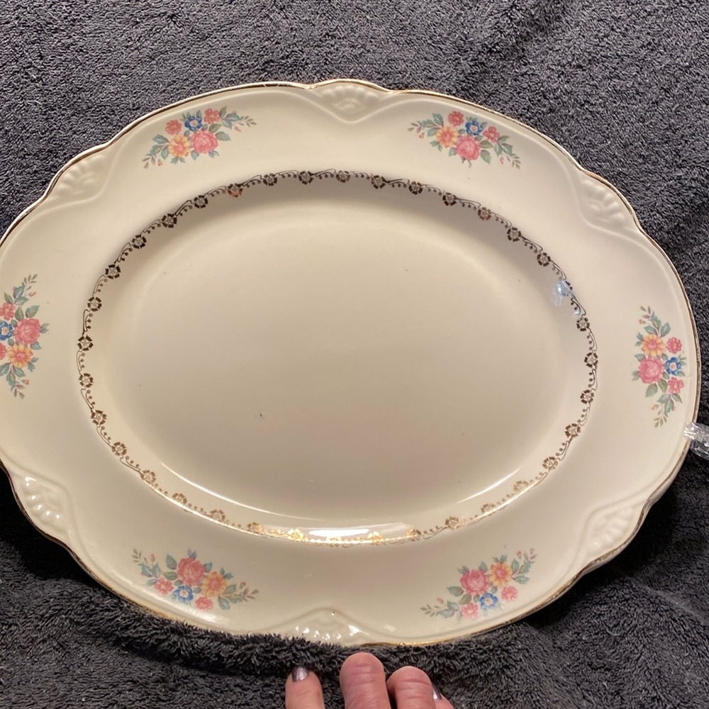 Vintage Homer Laughlin Serving Platter 16” X 13”  Stamped M44 N 8